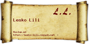 Lesko Lili névjegykártya